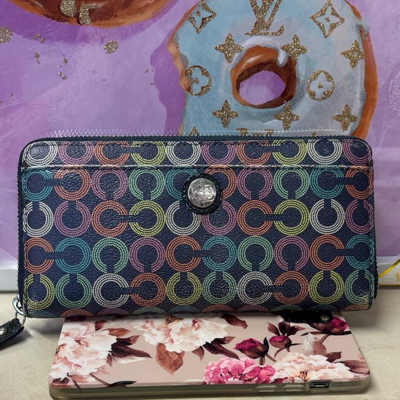 Coach Handbags - Coach Multicolor Canvas Wallet
